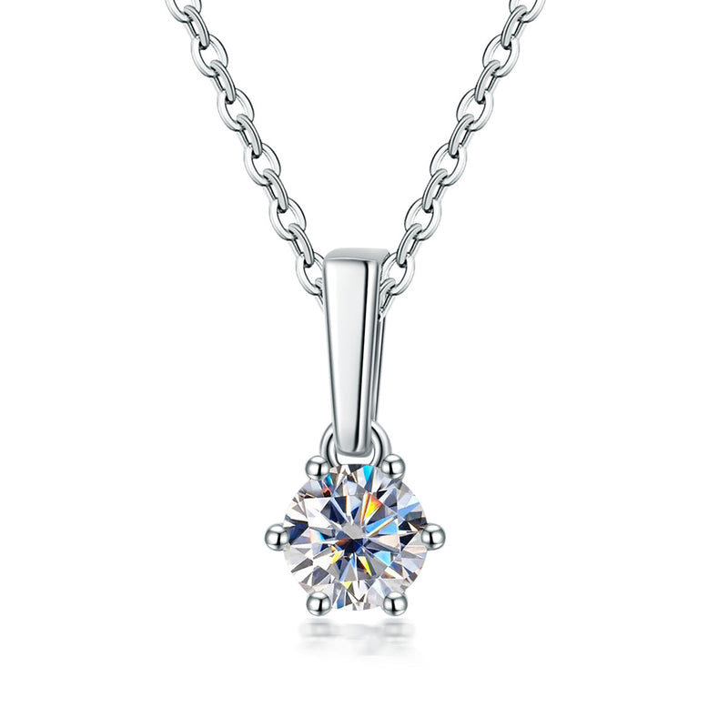 1.0CT Moissanite Pendant 18K Gold Plated 925 Sterling Silver 40+2+3cm Necklace