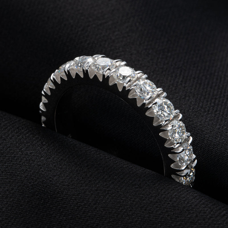 2.2CTTW Moissanite Eternity Band 925 Sterling Silver Ring