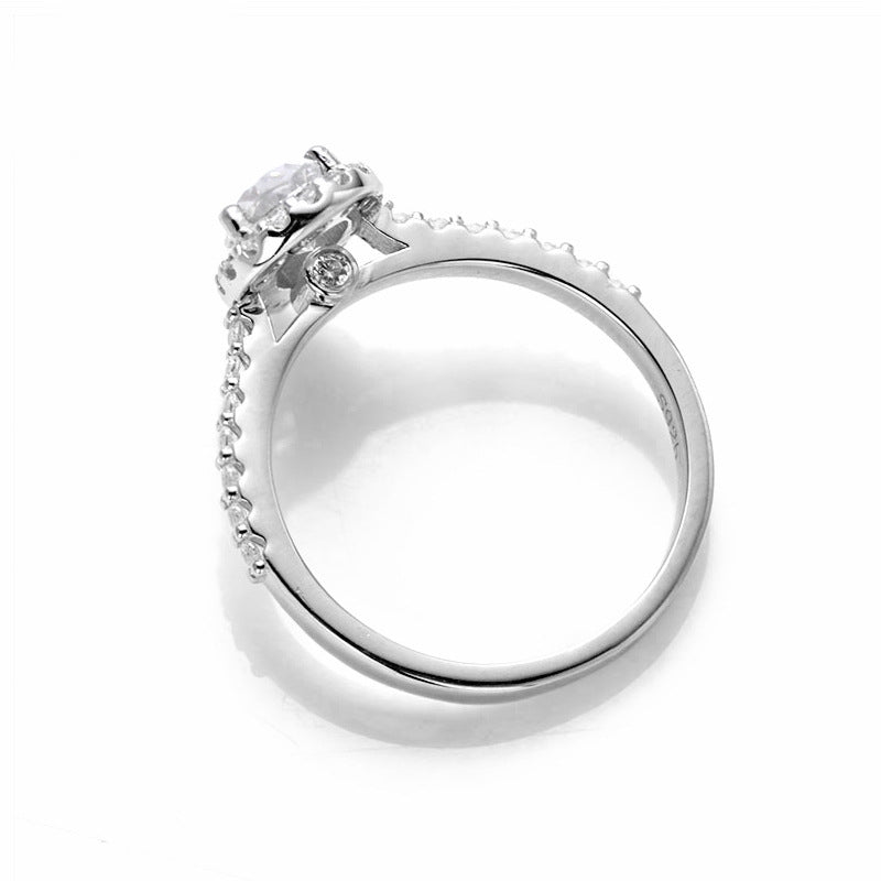 1.0CCTW Pear Cut Moissanite Ring 925 Sterling Silver Rings