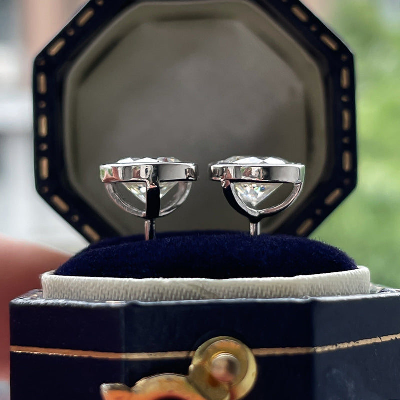 2.0CTTW D Color Moissanite Diamond Stud Earrings 925 Sterling Silver Earrings