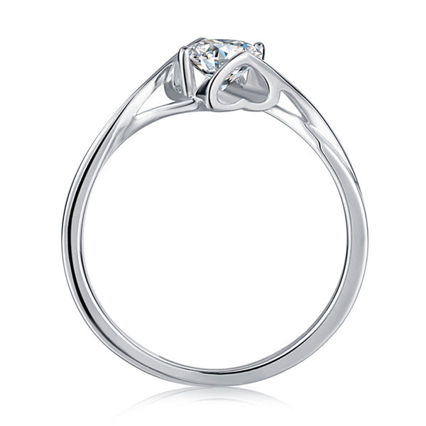 0.5CT Moissanite Engagement Solitaire Ring D Color Create Diamond in 18K Gold Plated Silver Ring