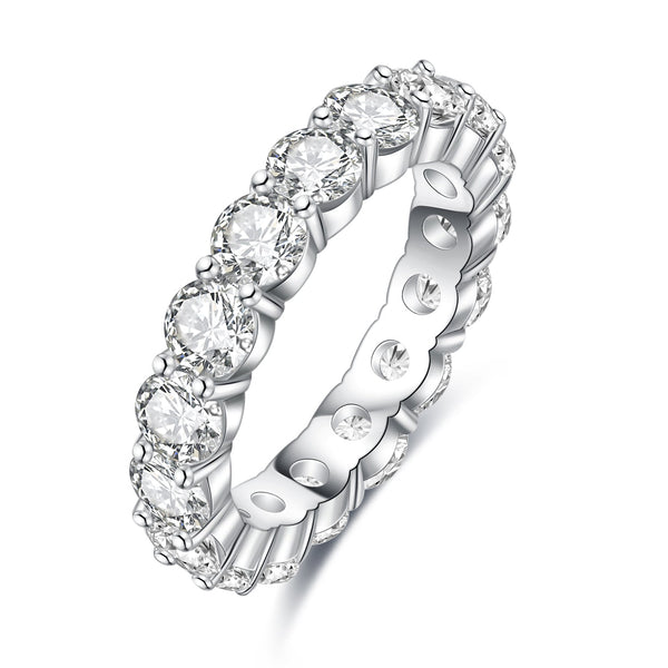 5.0CTTW Moissanite Eternity Band 18K Gold Plated Silver Ring